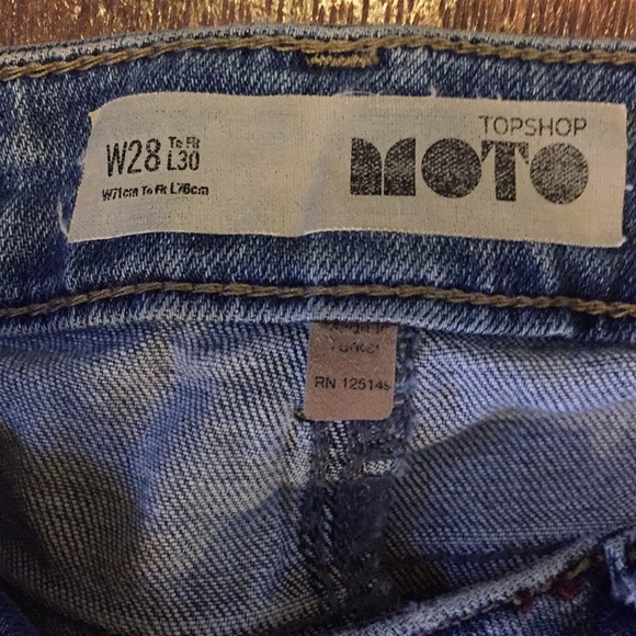 Topshop Moto destroyed skinny jeans size 28W - Picture 3 of 5